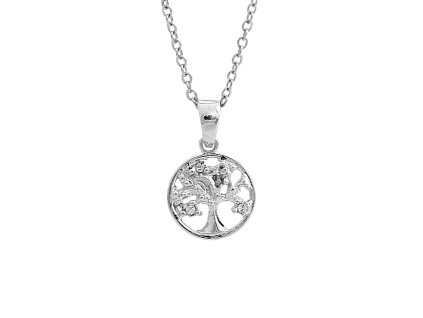 Náhrdelník z bižuterní slitiny strom života osázený krystaly Swarovski Crysrtal