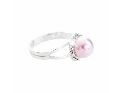 Stribrny prsten Swarovski perla s obtahem Rose (Stribro 925/1000)