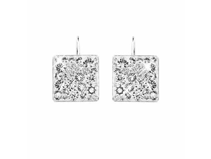 Stribrne nausnice klapky ctverec mix krystalu Swarovski Crystal (Stribro 925/1000)