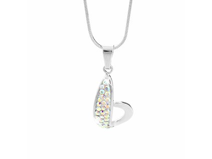 Stribrny nahrdelnik se zakrivenym designem a krystaly Swarovski AB (Stribro 925/1000)