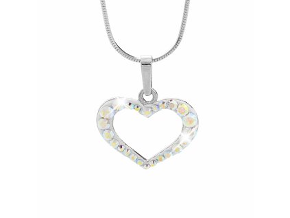 Stribrny nahrdelnik obvodove male srdicko z krystalu Swarovski AB (Stribro 925/1000)