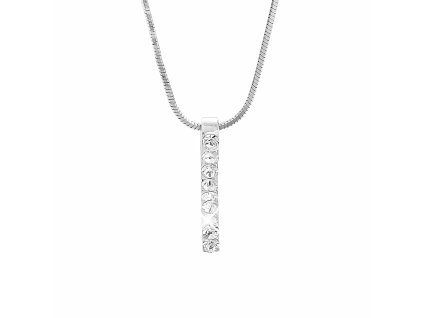 Stribrny nahrdelnik uzka mirne zvlnena carka s krystaly Swarovski Crystal (Stribro 925/1000)