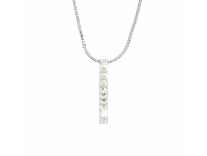 Stribrny nahrdelnik uzka mirne zvlnena carka s krystaly Swarovski AB (Stribro 925/1000)
