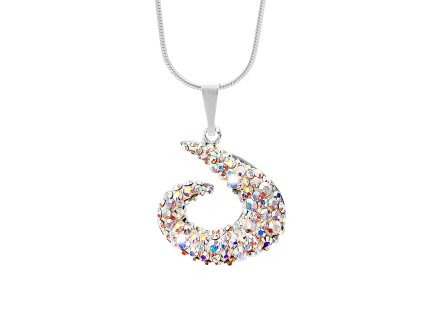Stribrny nahrdelnik mirna spirala s krystaly Swarovski AB (Stribro 925/1000)