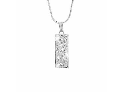 Stribrny nahrdelnik s obdelnikovym priveskem osazeny krystaly Swarovski Crystal (Stribro 925/1000)