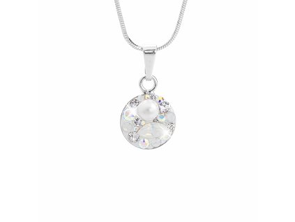 Stribrny nahrdelnik male kulate luzko s krystaly Swarovski AB Mix (Stribro 925/1000)