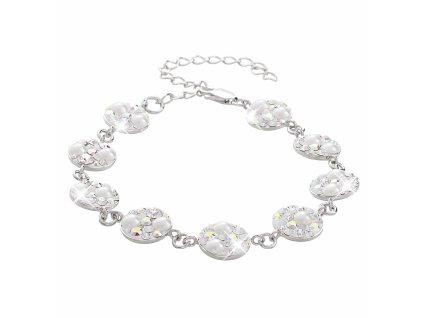 Stribrny naramek mala kulata luzka s krystaly Swarovski AB Mix (Stribro 925/1000)