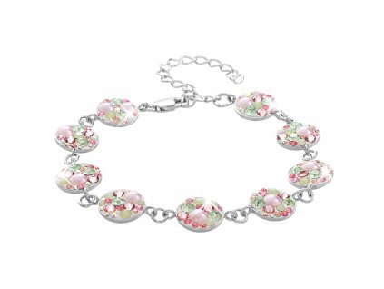 Stribrny naramek mala kulata luzka s krystaly Swarovski Multi (Stribro 925/1000)