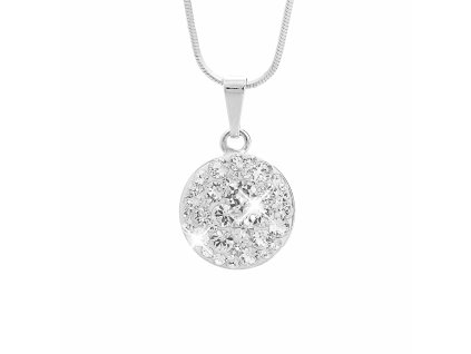 Stribrny nahrdelnik kulate luzko s krystaly Swarovski Crystal (Stribro 925/1000)