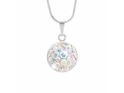 Stribrny nahrdelnik kulate luzko s krystaly Swarovski AB  (Stribro 925/1000)