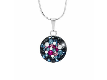 Stribrny nahrdelnik kulate luzko s krystaly Swarovski Galaxy (Stribro 925/1000)