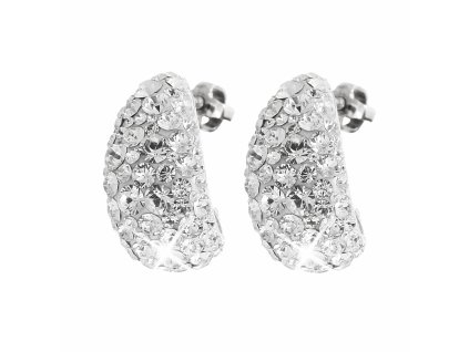 Stribrne nausnice puzety rozsirujici se kapka s krystaly Swarovski Crystal (Stribro 925/1000)