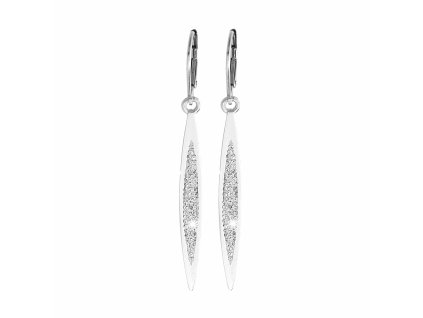 Stribrne nausnice klapky visaci podlouhy tvar s krystaly Swarovski Crystal  (Stribro 925/1000)