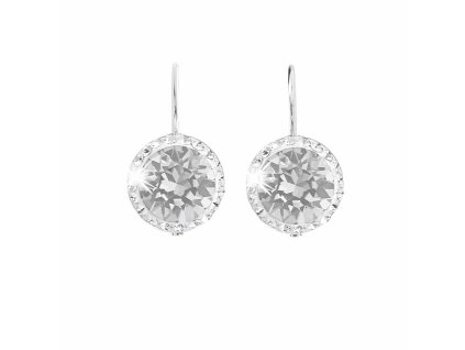 Stribrne nausnice klapky s velkym krystalem a obtahem z malych krystalu Swarovski Crystal (Stribro 925/1000)