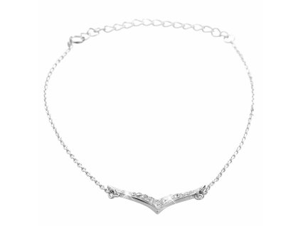 Stribrny naramek prohnuta spicka s krystaly Swarovski Crystal (Stribro 925/1000)