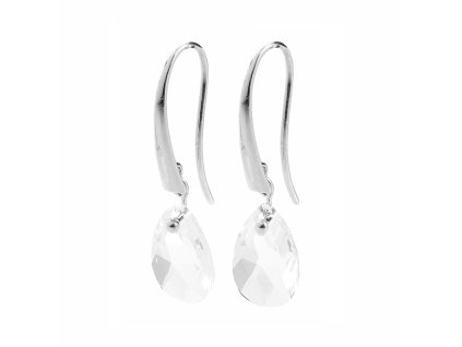 Stribrne nausnice provlekaci krystal Swarovski ve tvaru kapky Crystal (Stribro 925/1000)