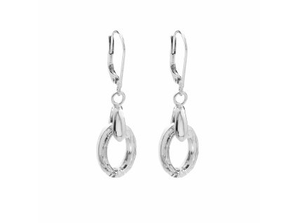 Stribrne nausnice klapky ovalny deravy krystal Swarovski Crystal  (Stribro 925/1000)