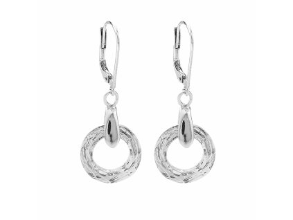 Stribrne nausnice klapky kulaty deravy krystal Swarovski Crystal  (Stribro 925/1000)