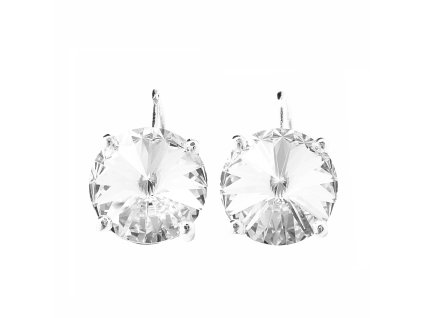 Stribrne nausnice klapky se samostatnou rivoli Swarovski Crystal (Stribro 925/1000)
