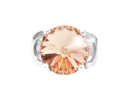 Stribrny prsten se samostatnou rivoli Swarovski Light Peach (Stribro 925/1000)