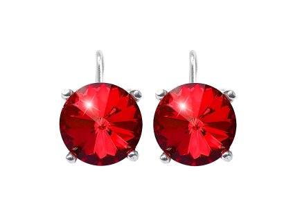 Stribrne nausnice klapky se samostatnou rivoli Swarovski Light Siam (Stribro 925/1000)