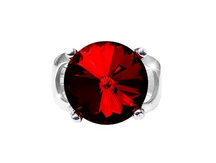 Stribrny prsten se samostatnou rivoli Swarovski Siam (Stribro 925/1000)