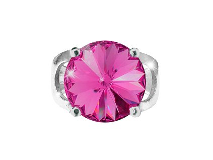 Stribrny prsten se samostatnou rivoli Swarovski Fuchsia (Stribro 925/1000)