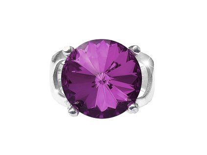 Stribrny prsten se samostatnou rivoli Swarovski Amethyst (Stribro 925/1000)