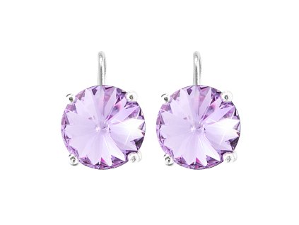 Stribrne nausnice klapky se samostatnou rivoli Swarovski Violet (Stribro 925/1000)