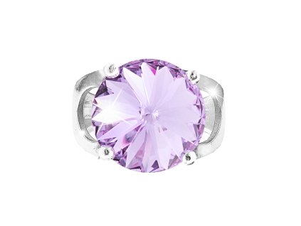 Stribrny prsten se samostatnou rivoli Swarovski Violet (Stribro 925/1000)