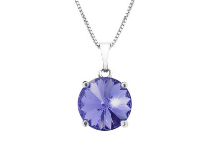 Stribrny nahrdelnik s priveskem samostatne rivoli Swarovski Tanzanite (Stribro 925/1000)