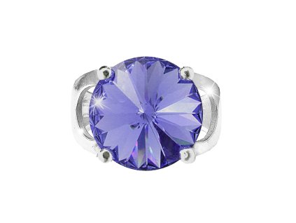 Stribrny prsten se samostatnou rivoli Swarovski Tanzanite (Stribro 925/1000)