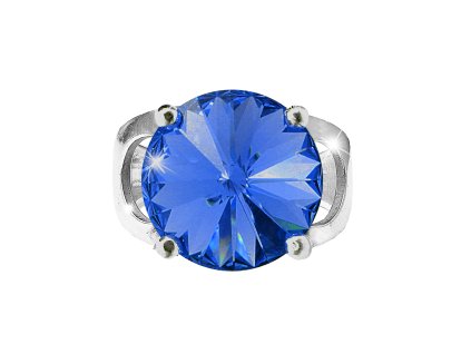 Stribrny prsten se samostatnou rivoli Swarovski Sapphire (Stribro 925/1000)