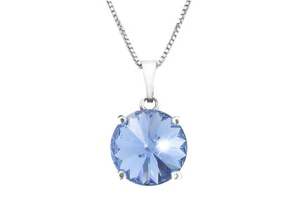 Stribrny nahrdelnik s priveskem samostatne rivoli Swarovski Light Sapphire (Stribro 925/1000)