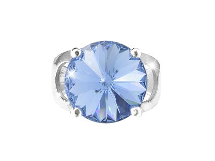 Stribrny prsten se samostatnou rivoli Swarovski Light Sapphire (Stribro 925/1000)