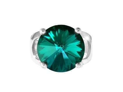 Stribrny prsten se samostatnou rivoli Swarovski Emerald (Stribro 925/1000)