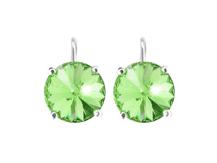 Stribrne nausnice klapky se samostatnou rivoli Swarovski Peridot (Stribro 925/1000)