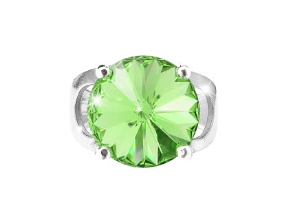 Stribrny prsten se samostatnou rivoli Swarovski Peridot (Stribro 925/1000)