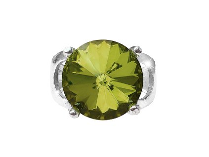 Stribrny prsten se samostatnou rivoli Swarovski Olivine (Stribro 925/1000)