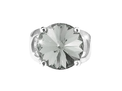 Stribrny prsten se samostatnou rivoli Swarovski Black Diamond (Stribro 925/1000)