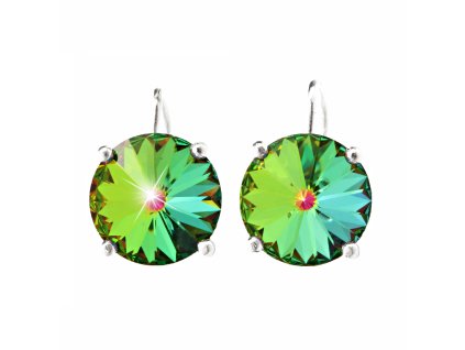 Stribrne nausnice klapky se samostatnou rivoli Swarovski Crystal Vitrail Medium (Stribro 925/1000)