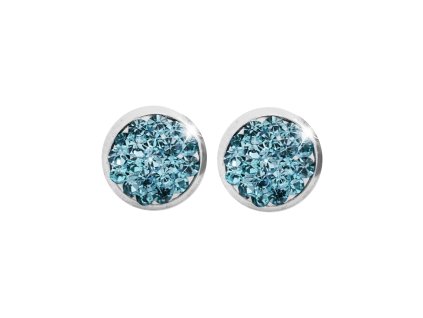 Ocelove nausnice puzety mini lentilky s krystaly Preciosa Aqua - a