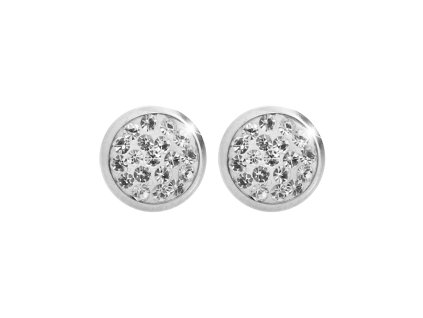 Ocelove nausnice puzety mini lentilky s krystaly Preciosa Crystal - a