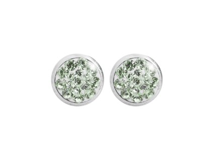 Ocelove nausnice puzety mini lentilky s krystaly Preciosa Chrysolite - a