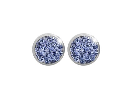 Ocelove nausnice puzety mini lentilky s krystaly Preciosa Light Sapphire - a