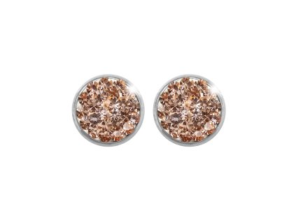 Ocelove nausnice puzety mini lentilky s krystaly Preciosa Light Peach - a