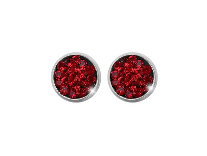 Ocelove nausnice puzety mini lentilky s krystaly Preciosa Light Siam - a