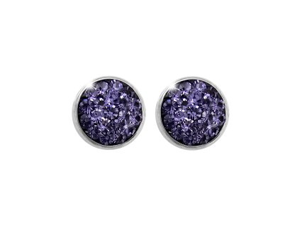Ocelove nausnice puzety mini lentilky s krystaly Preciosa Tanzanite - a