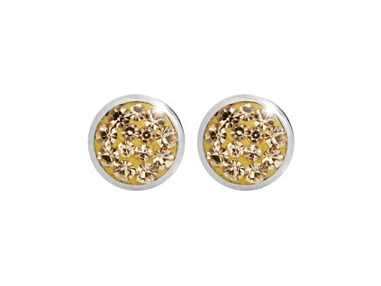 Ocelove nausnice puzety mini lentilky s krystaly Preciosa Topaz - a