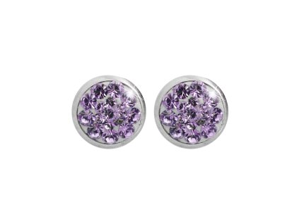 Ocelove nausnice puzety mini lentilky s krystaly Preciosa Violet - a